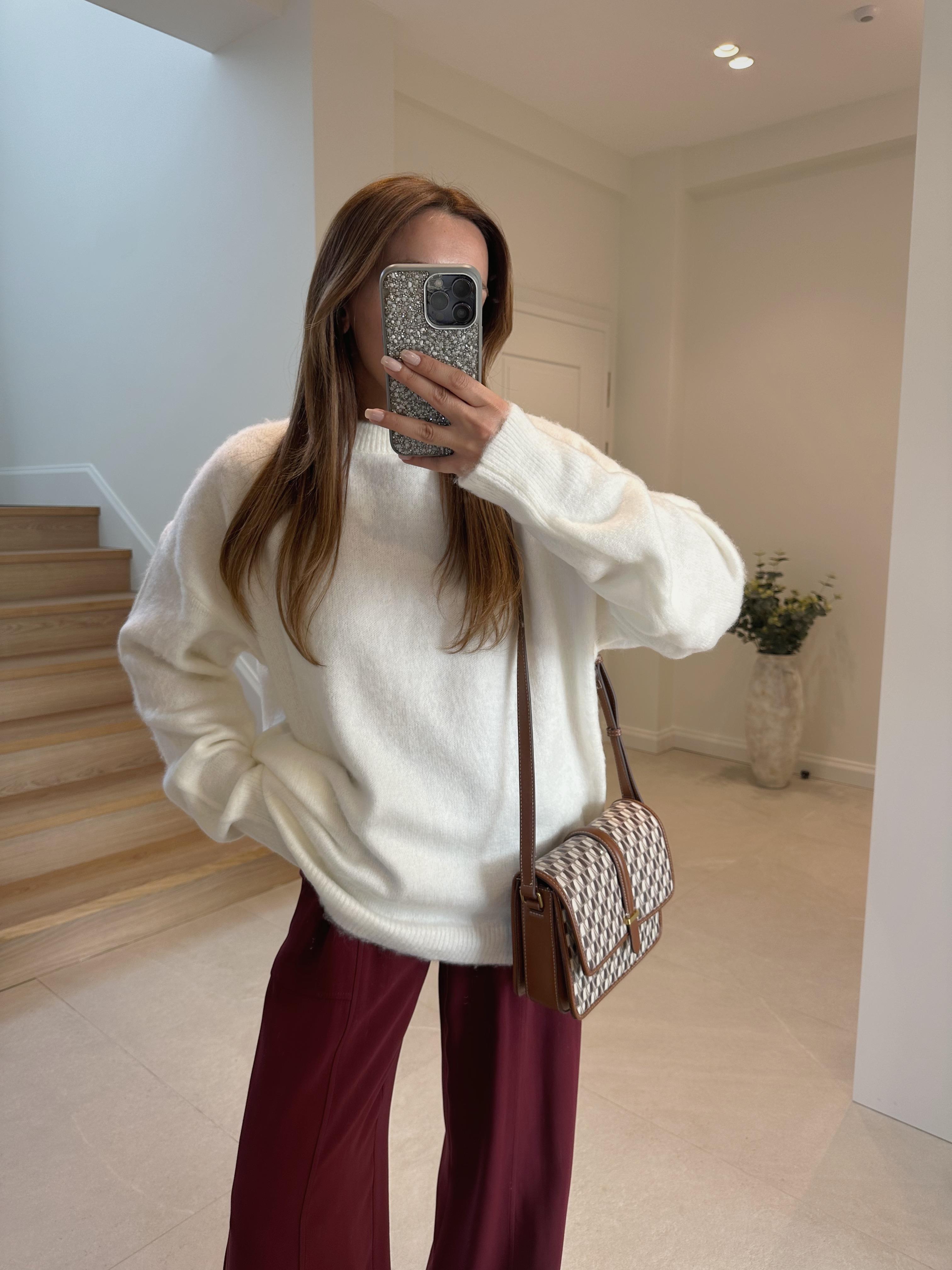 Massmo Muadil Joena Ekru Yumoş Oversize Kazak