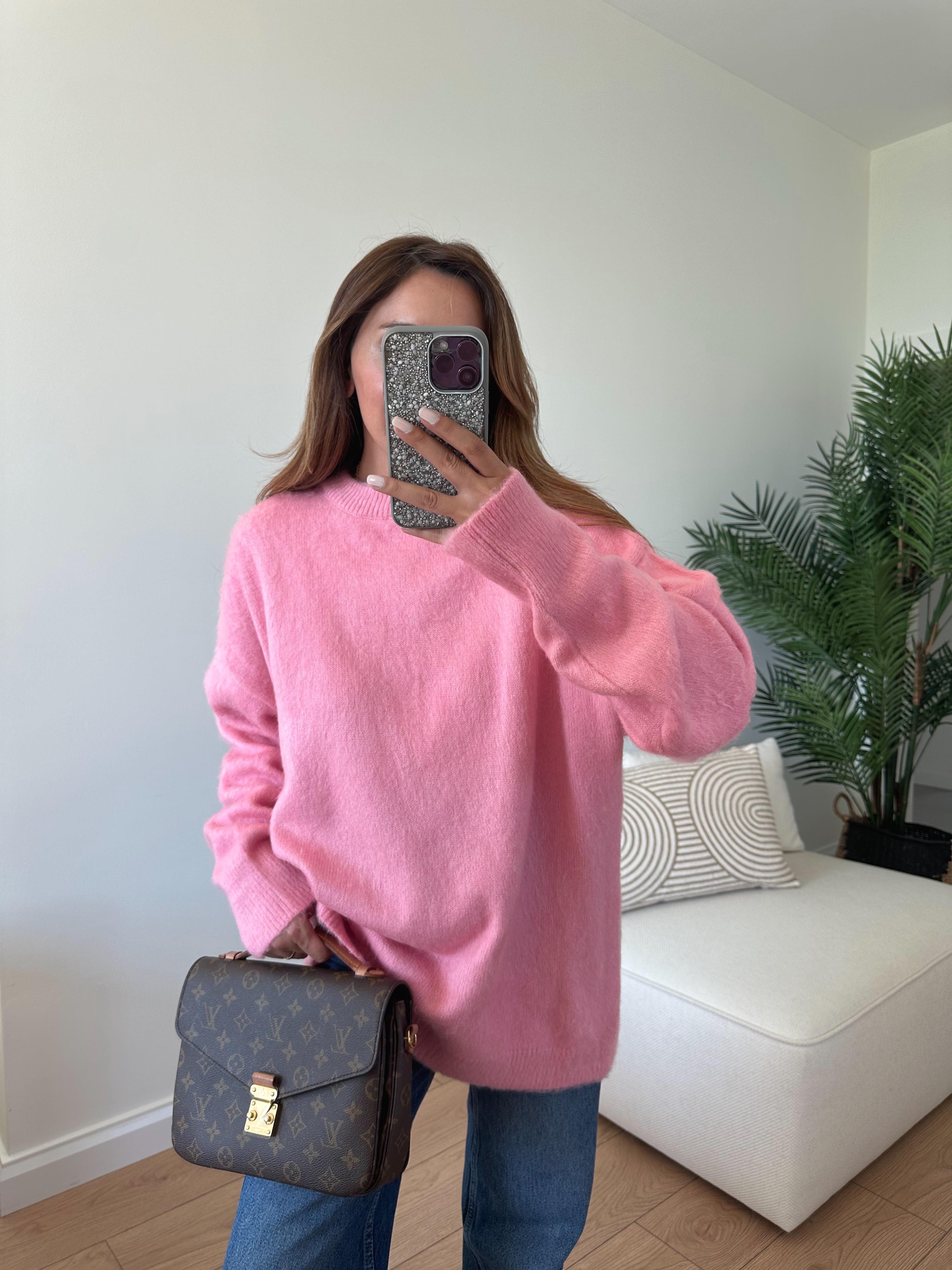 Massmo Muadil Joena Pembe Yumoş Oversize Kazak