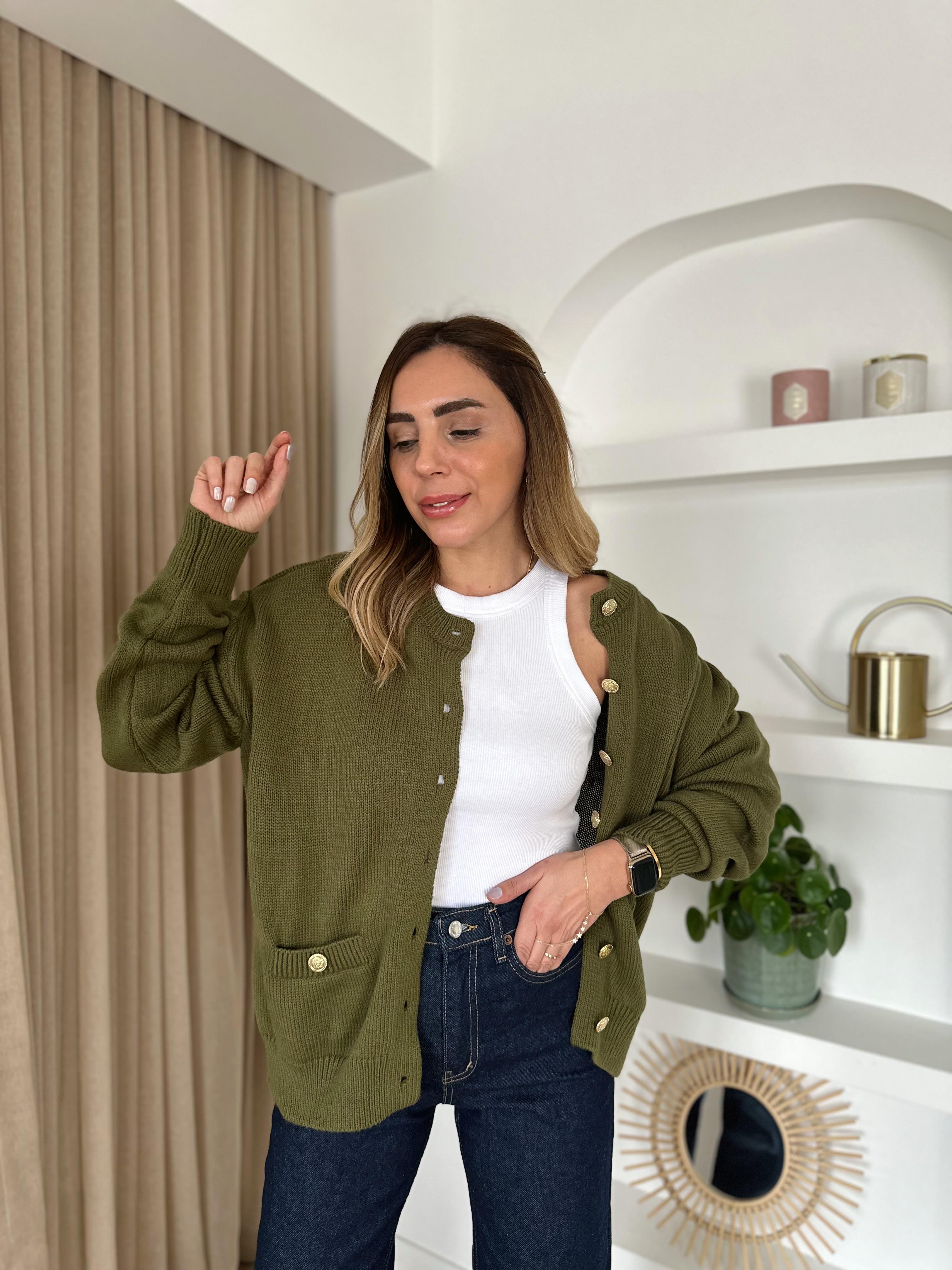 MD HAKİ DÜĞMELİ HIRKA