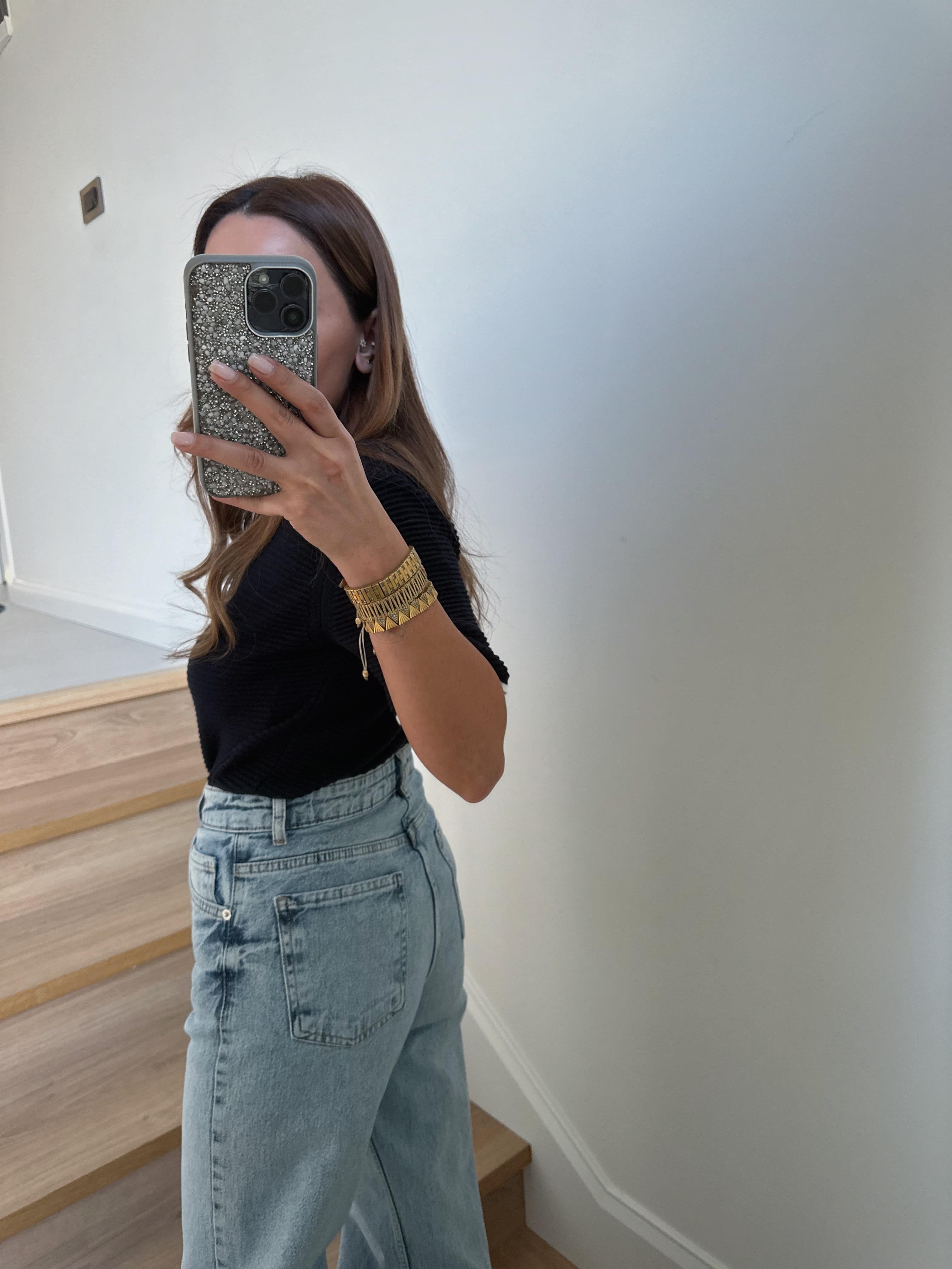 MD Muadil Buz Mavi Taşlamalı Wide Leg Jean
