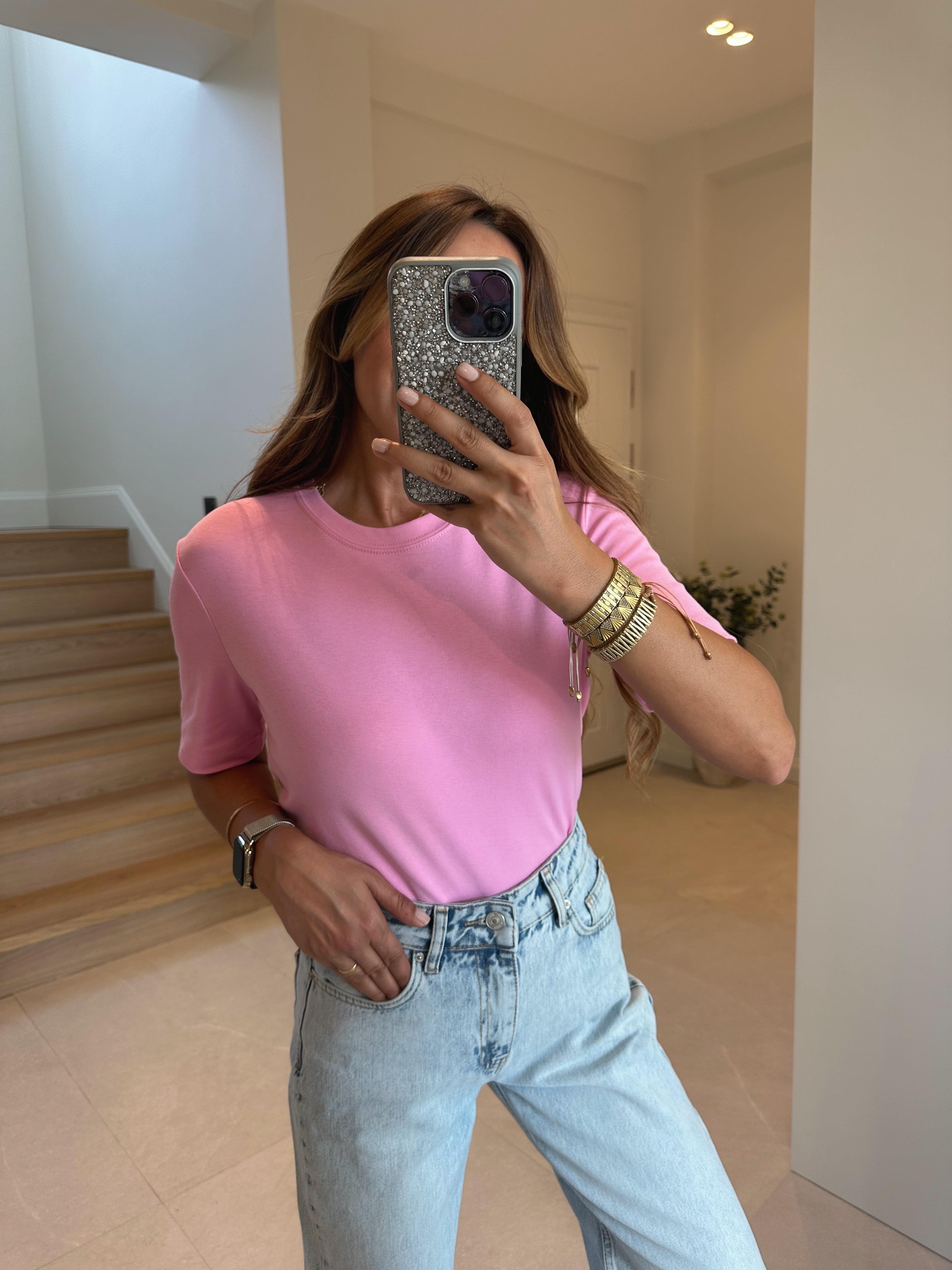 Md Muadil Pembe Pamuklu Tişört