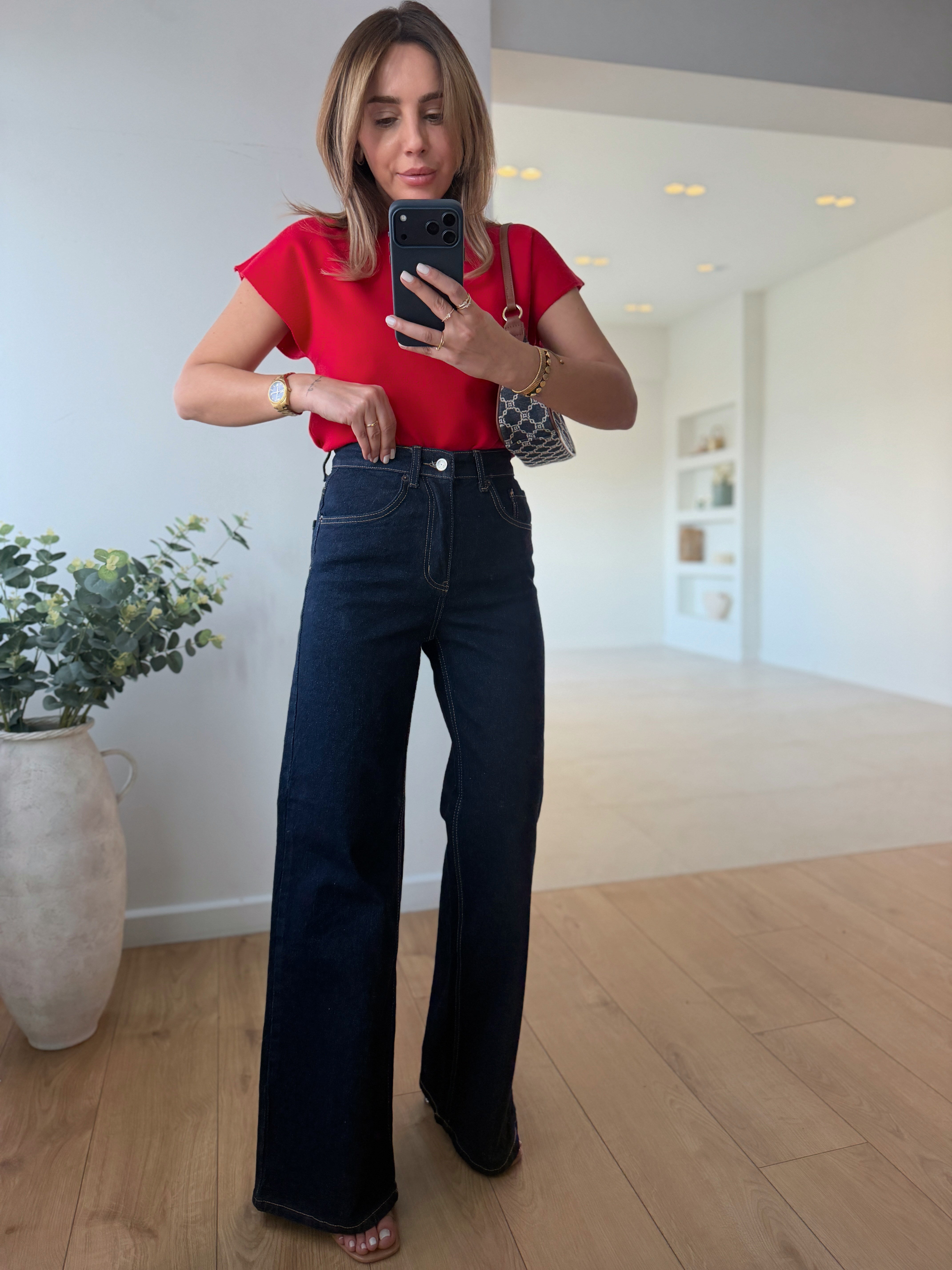 MD Muadil Rins Yıkama Wide Leg Jean 
