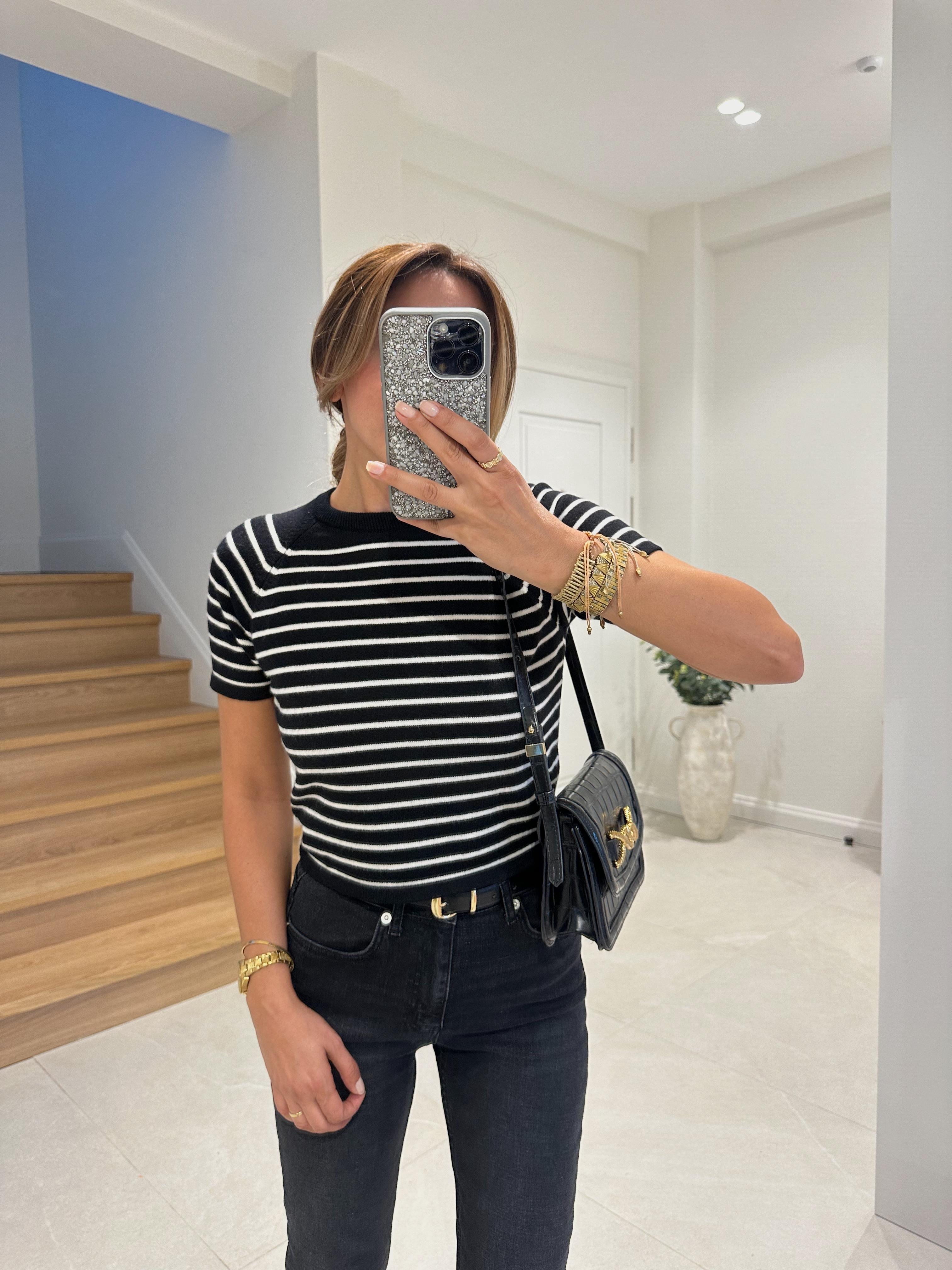 Md Muadil Siyah Çizgili Premium Triko