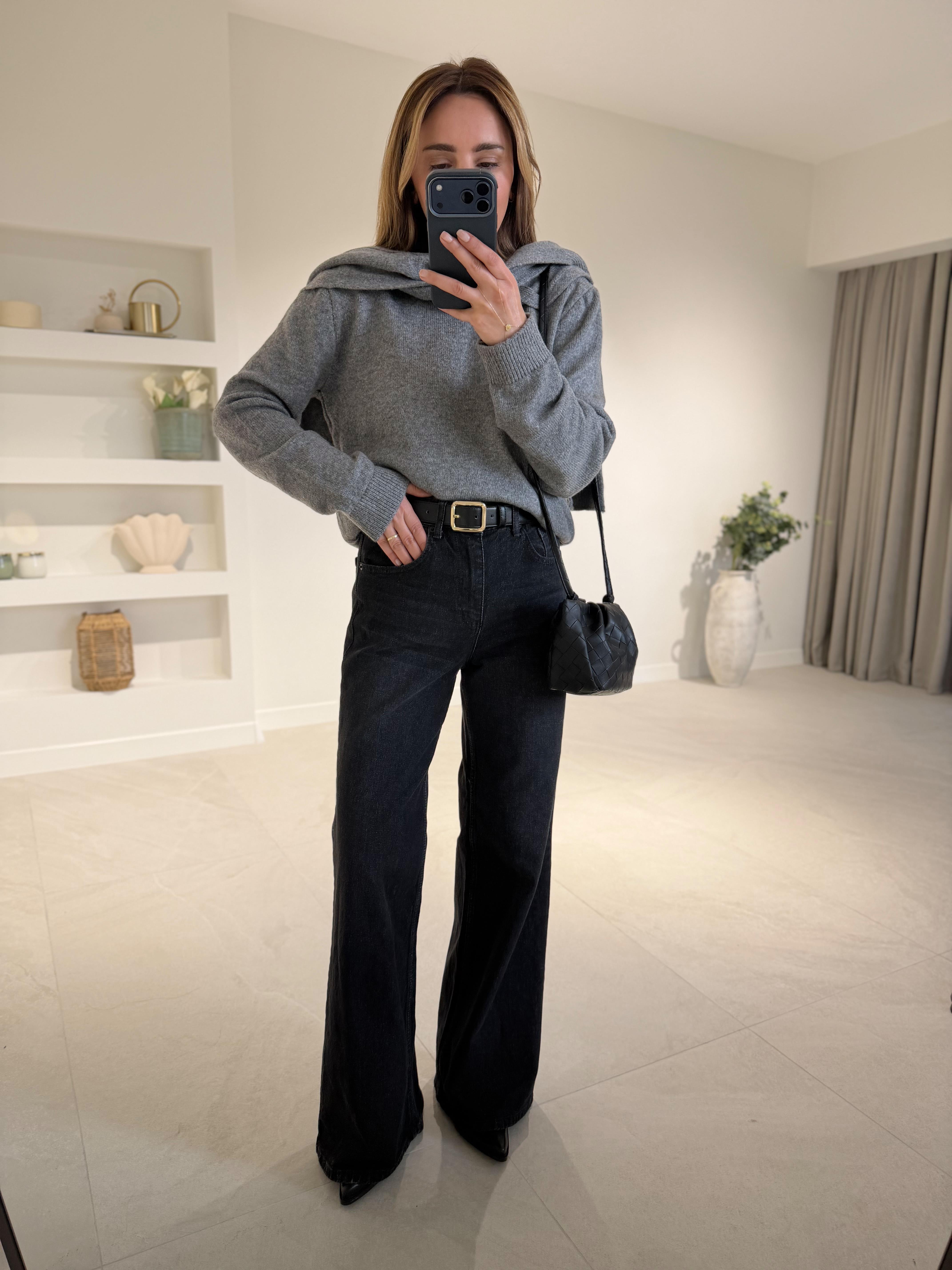 MD Muadil Siyah Wide Leg Jean
