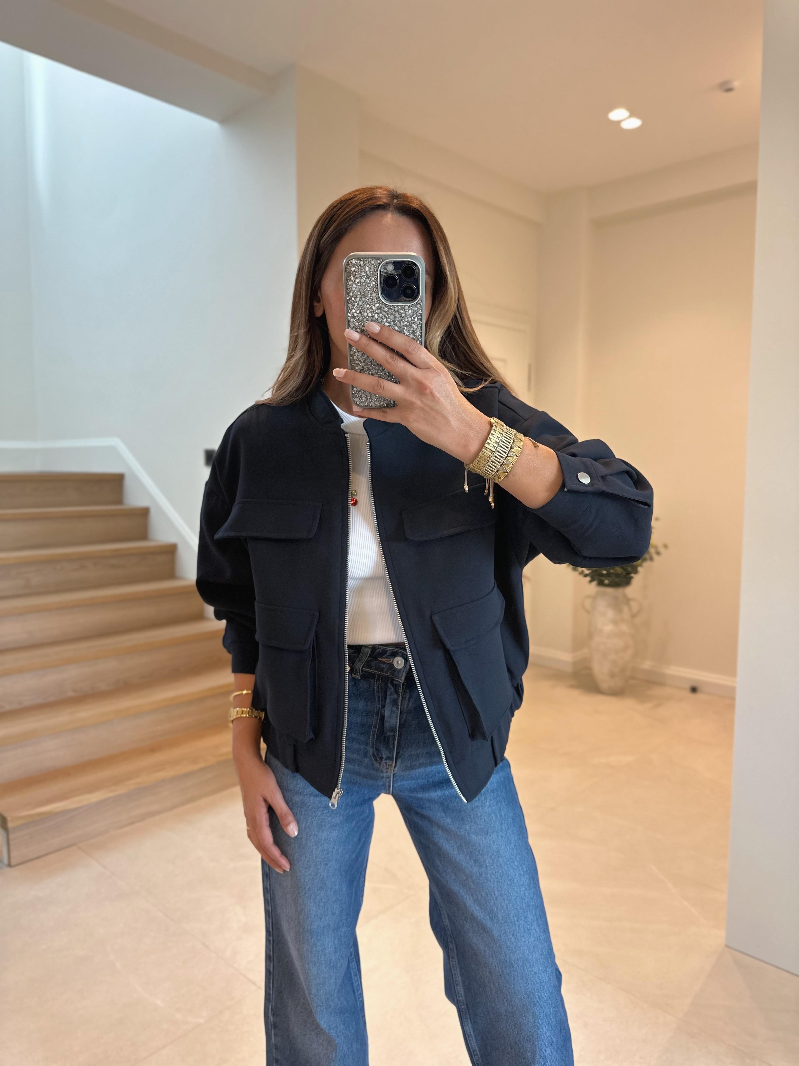 Mona Lacivert Premıum  Astarlı Cepli Premium Ceket