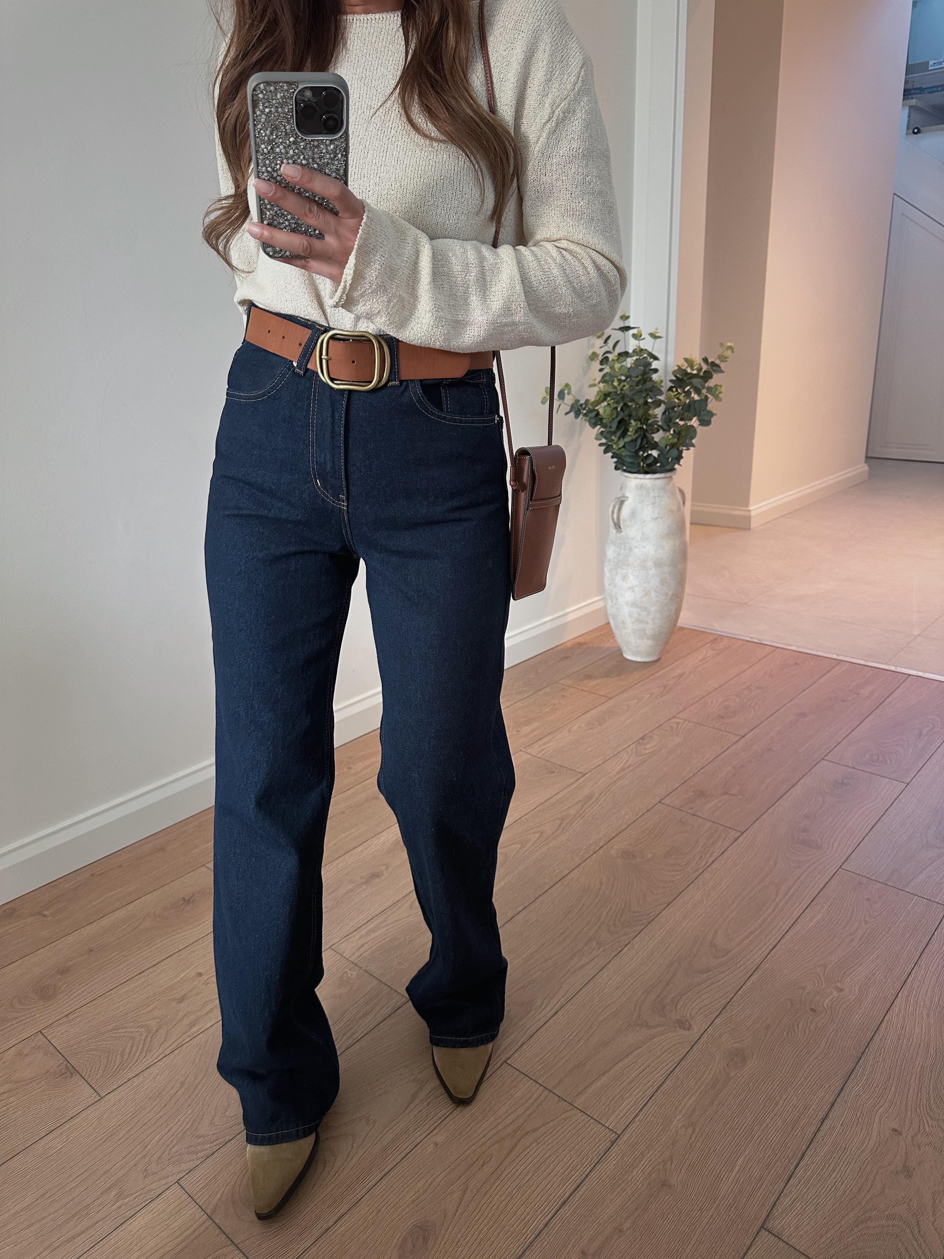 Olivia Zr Muadil Koyu Lacivert Palazzo Jean 