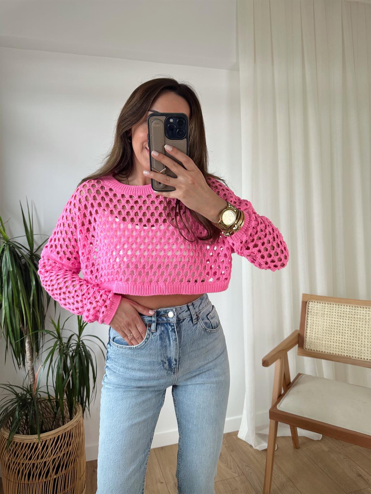 PEMBE KISA AJURLU TRİKO