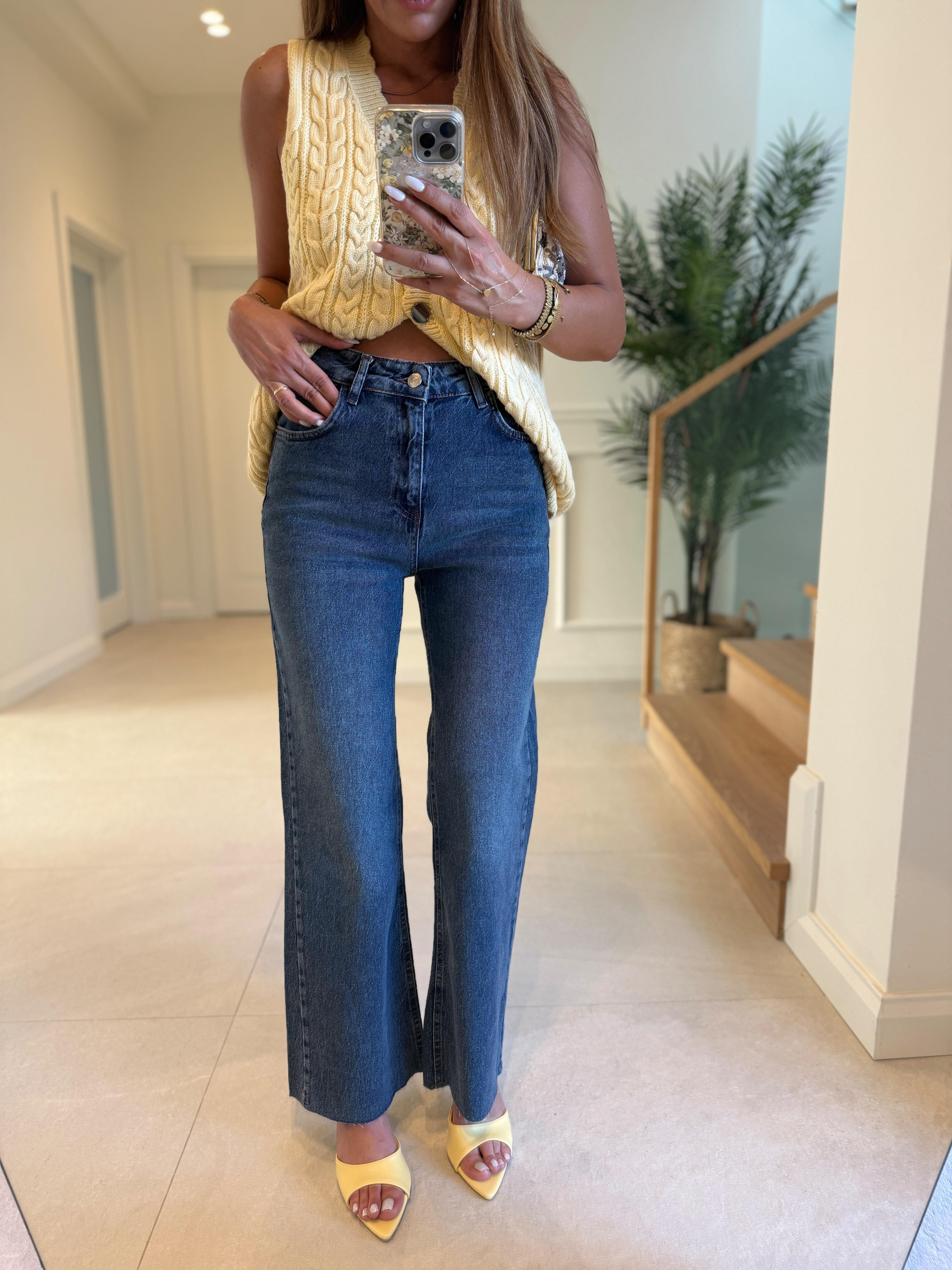 RM2005 Mavi Kar Yıkama Flare Jean