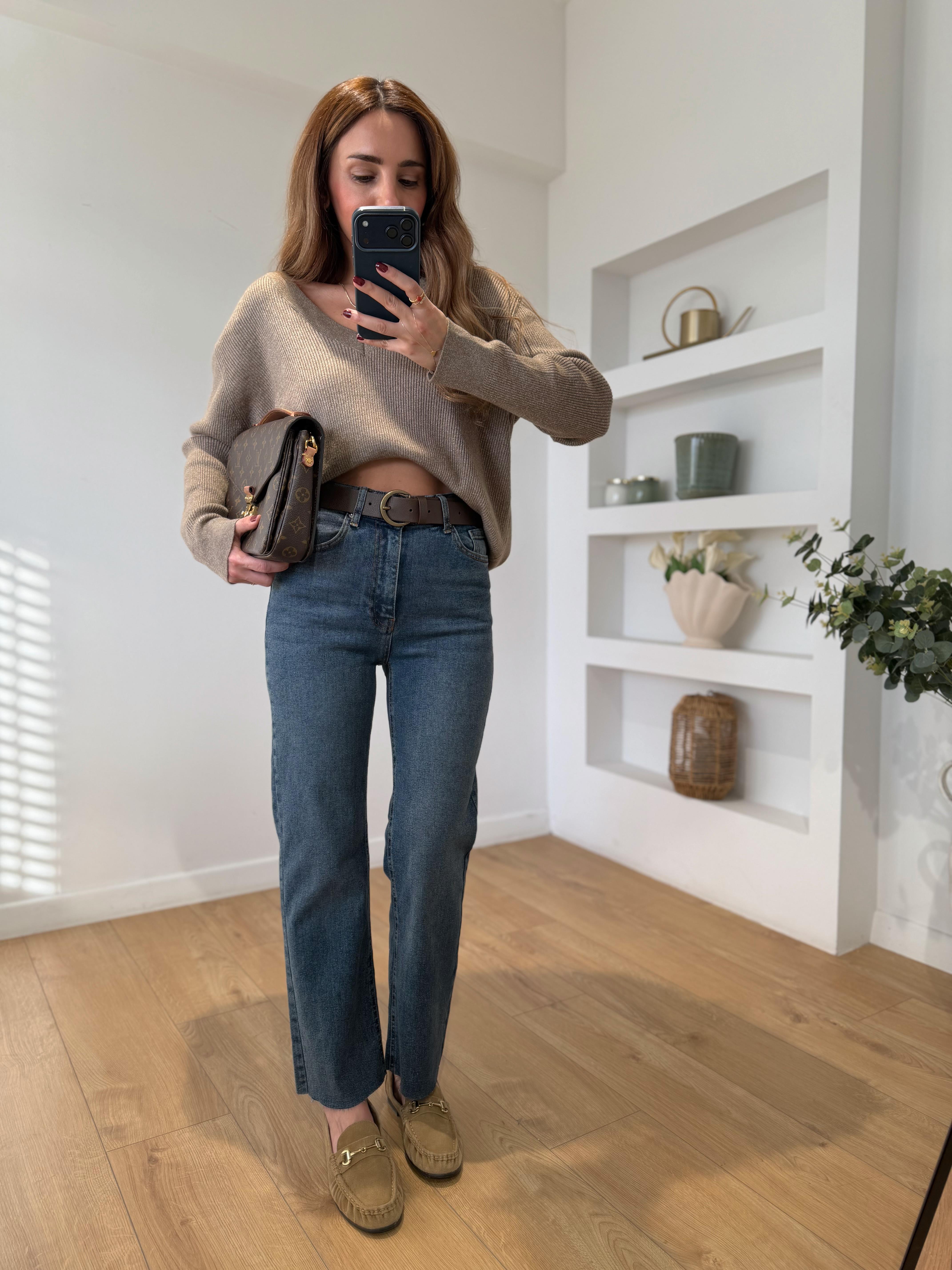 RM2006 Koyu Kar Yıkama Straight Jean