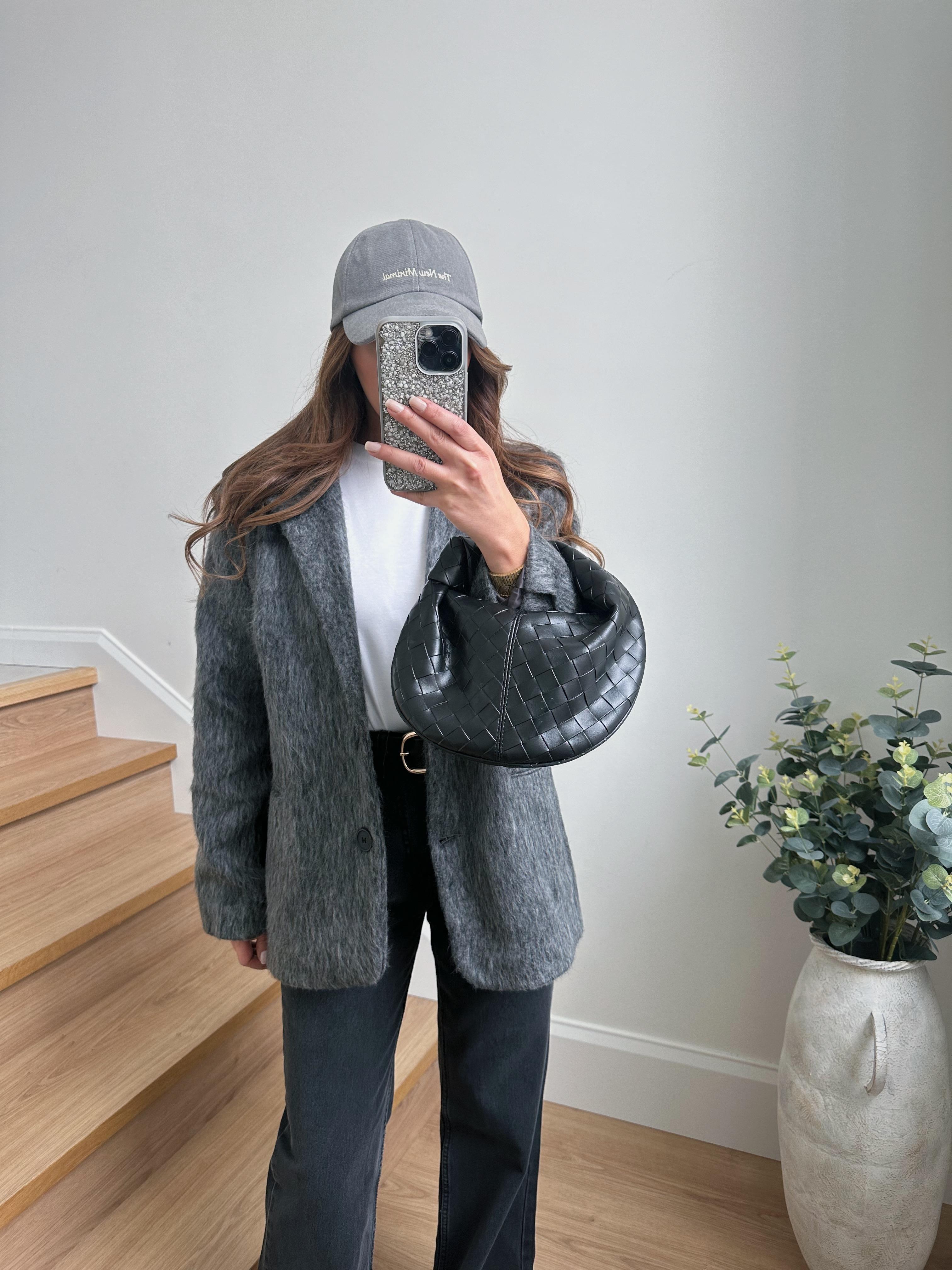 Sakallı Cepli Antrasit Blazer Ceket