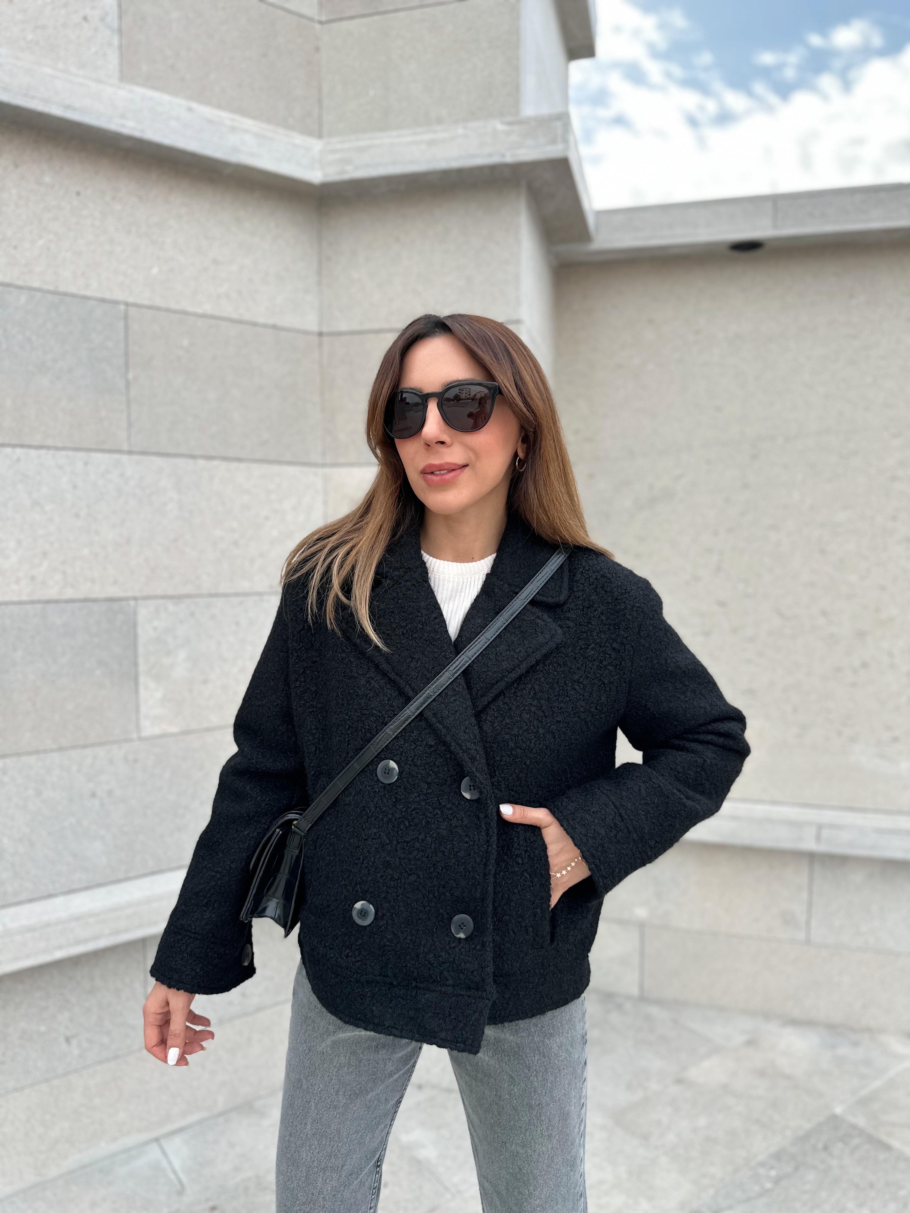 SİYAH ASTARLI KALIN BUKLET KABAN