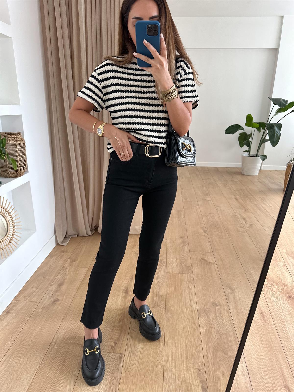 Siyah Mom Fit Pantolon · 2