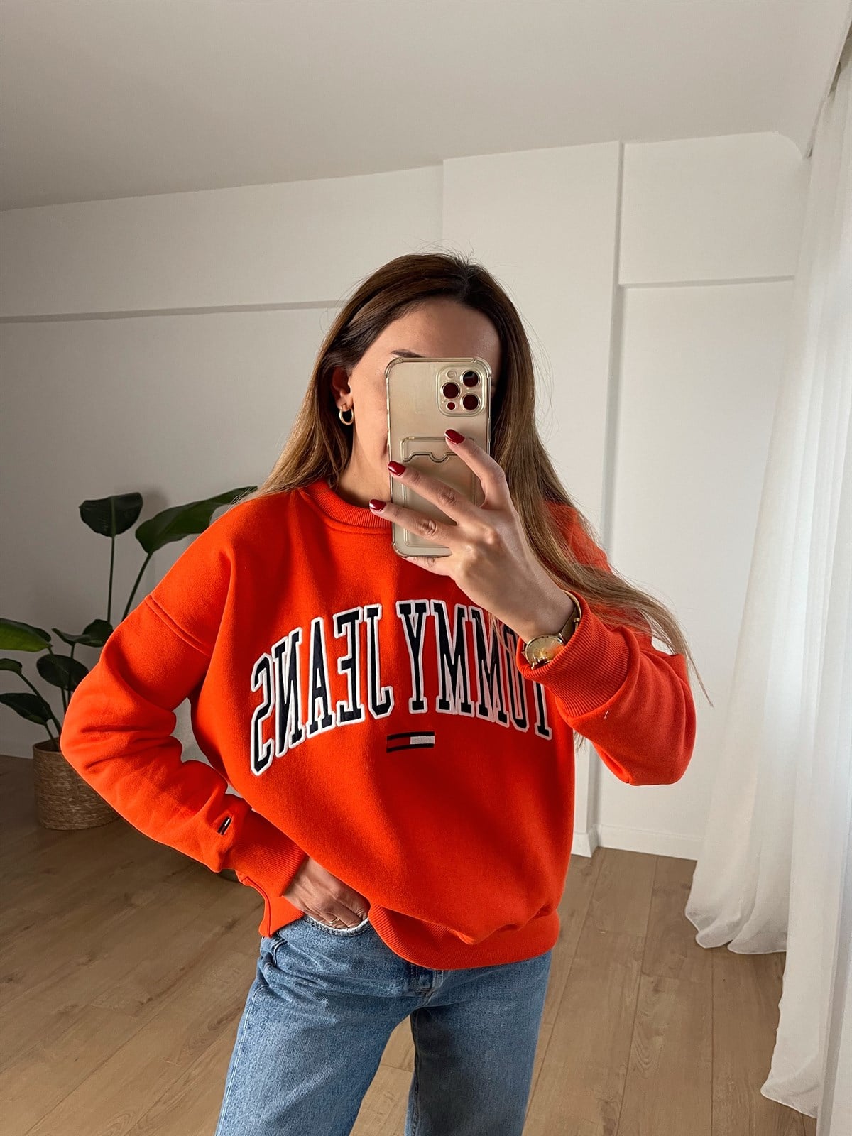 TOMMY NAR ÇİÇEĞİ ŞARDONLU SWEAT 