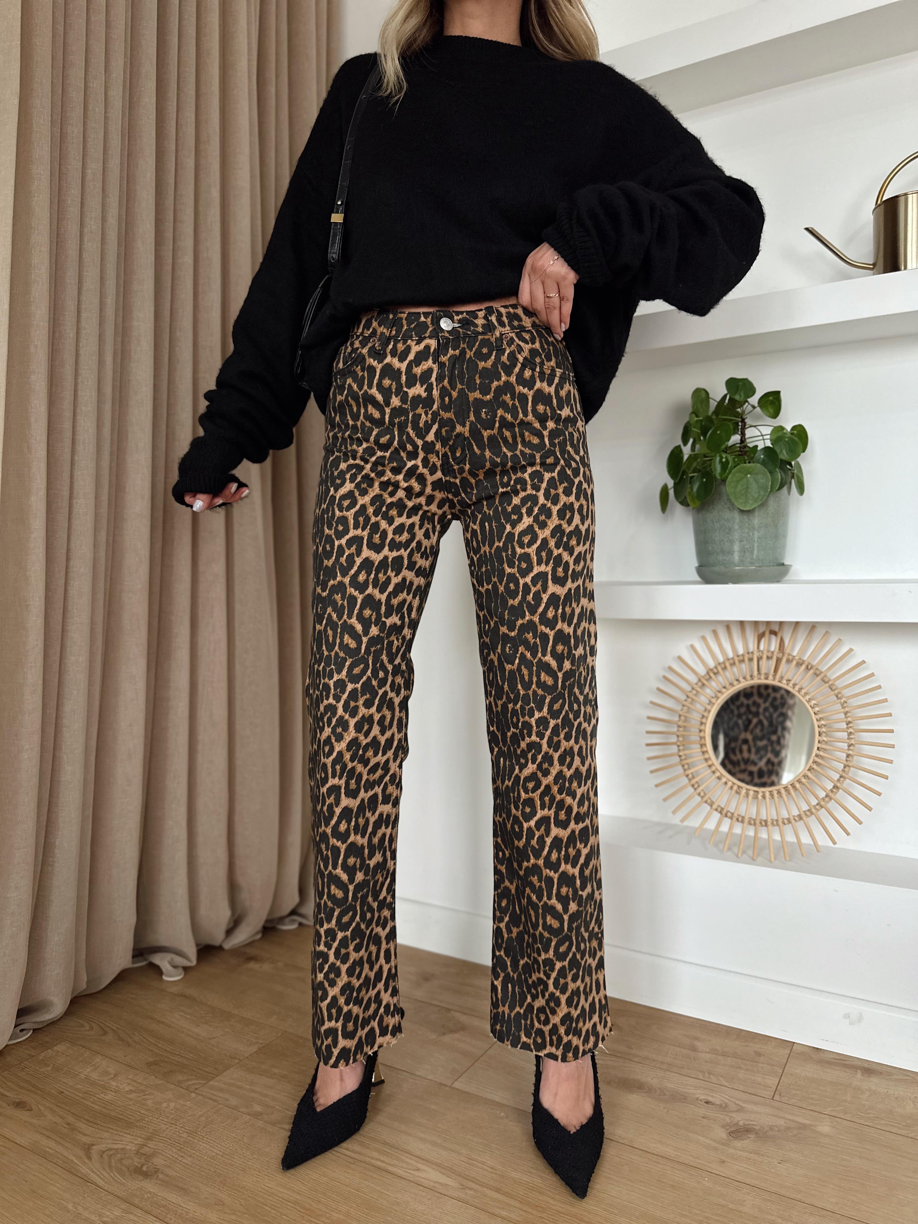YÜKSEK BEL LEOPAR DESEN FLARE PANTOLON