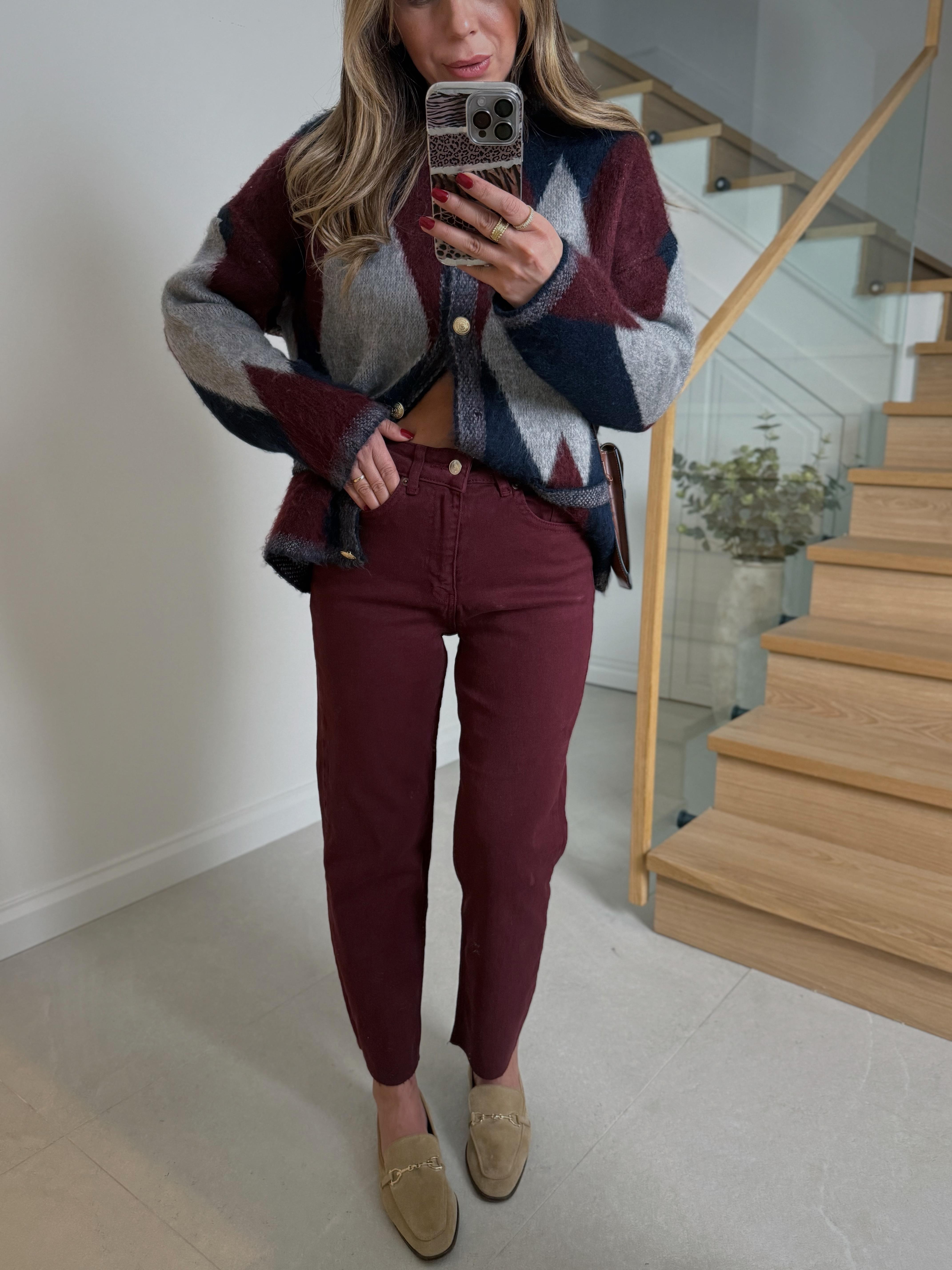 Zr Muadil Bordo Boyfit Pantolon