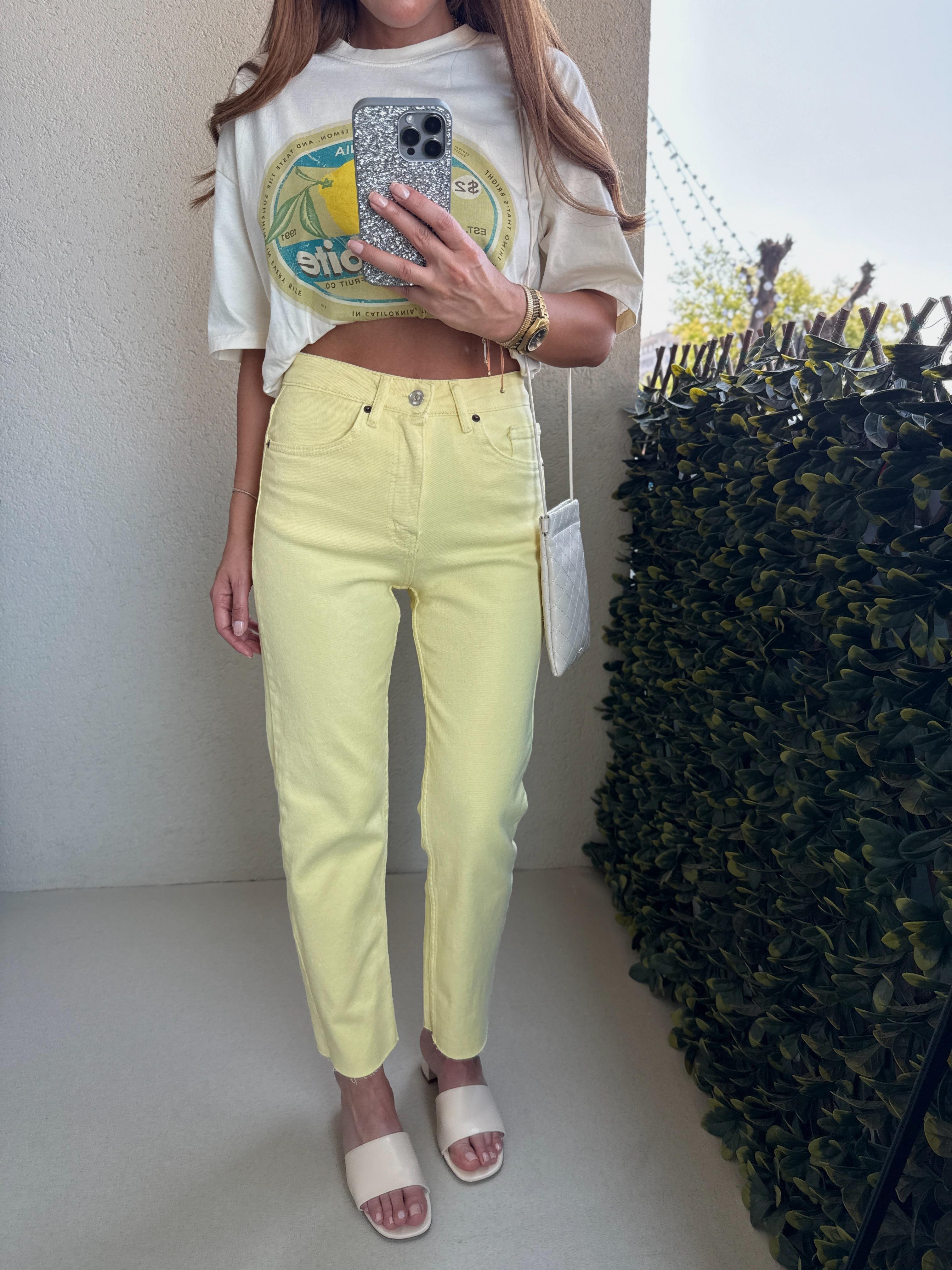 Zr Muadil Sarı Boyfit Jean