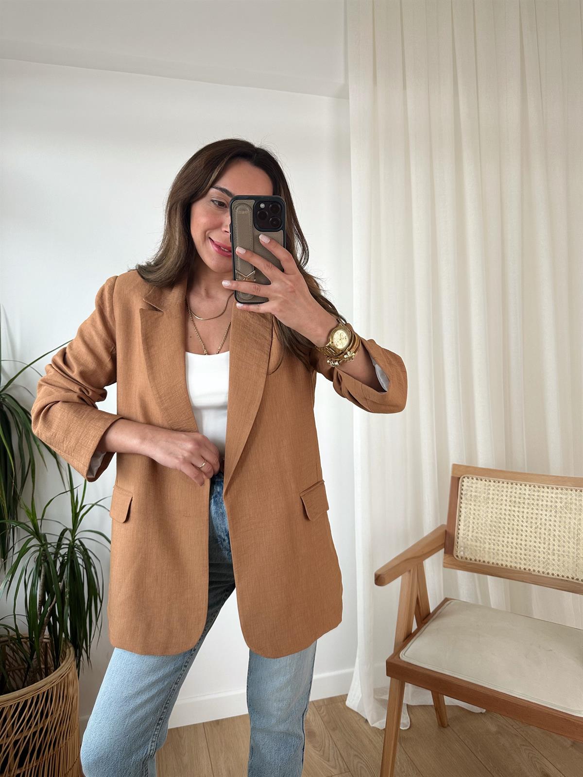 ZR TABA ASTARLI BLAZER CEKET