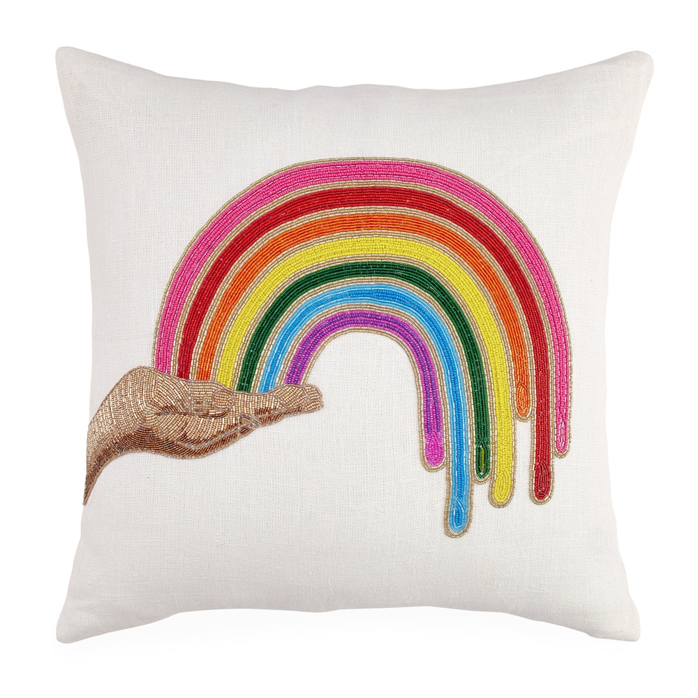 Jonathan Adler - Rainbow Hand Beaded Pillow