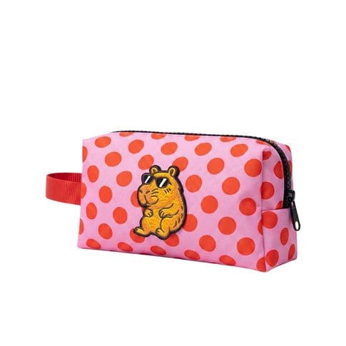 JantiFox Pembe Kırmızı Puantiyeli Mini Çanta Kapibara