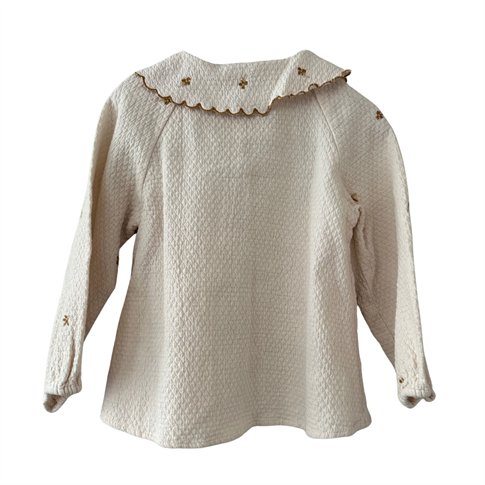 Zara Fırfır Yaka Detaylı Çocuk Gömlek Krem - 4-5 Yaş