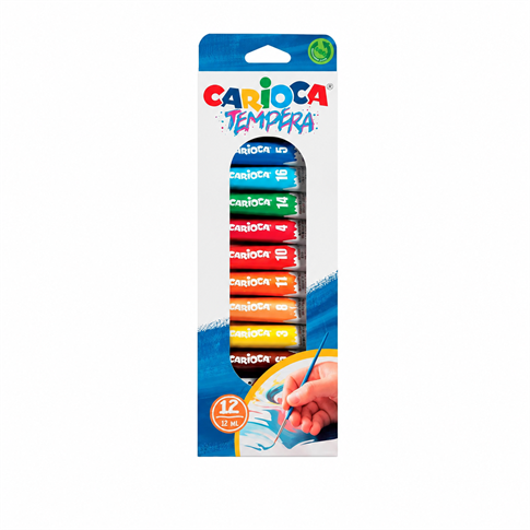 Carioca Guaj Boya Süper Yıkanabilir Metal Tüpte 12 Renk