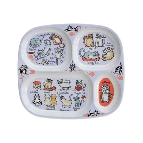 Tyrrell Katz Melamin Mini Bölmeli Tabak Cats