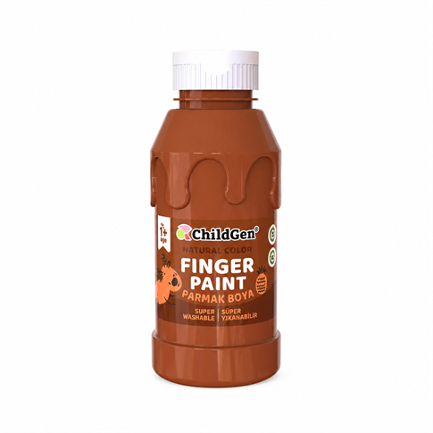 ChildGen Play Dough Süper Yıkanabilir Parmak Boya Süper Yıkanabilir Parmak Boya 350 ml Kahverengi
