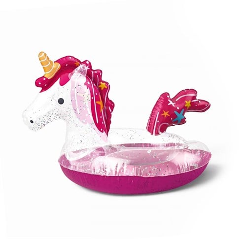 Sun Squad Split Ring Unicorn Glitter Novelty Float Pink Yüzme Simidi 50 cm