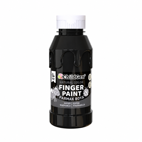 ChildGen Play Dough Süper Yıkanabilir Parmak Boya Süper Yıkanabilir Parmak Boya 350 ml Siyah