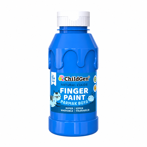 ChildGen Play Dough Süper Yıkanabilir Parmak Boya Süper Yıkanabilir Parmak Boya 350 ml Mavi