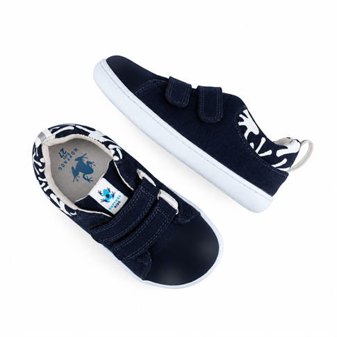 Hopfrög Smart Walker Recycled Canvas Barefoot Çocuk Ayakkabı Eco Lacivert