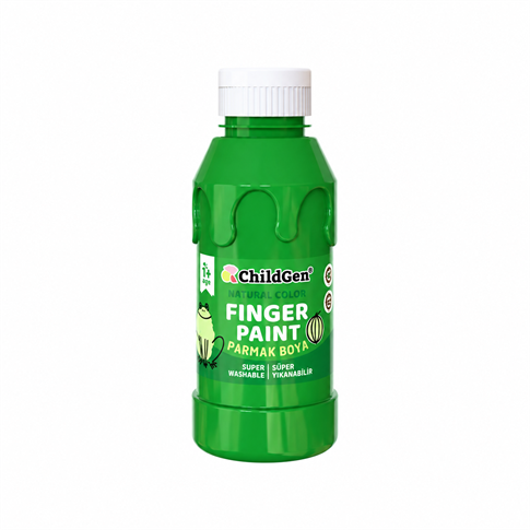 ChildGen Play Dough Süper Yıkanabilir Parmak Boya Süper Yıkanabilir Parmak Boya 350 ml Yeşil