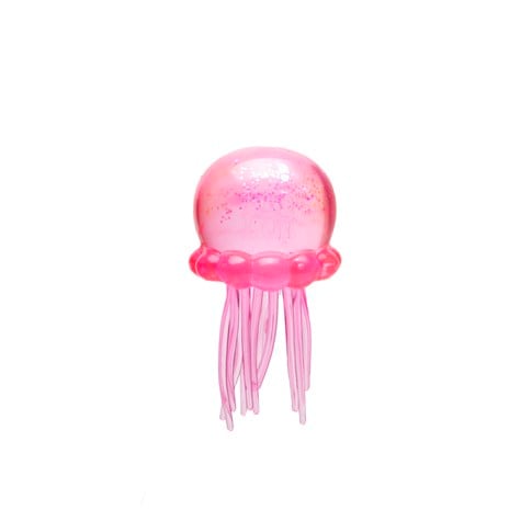 NeeDoh Jelly Squish Stres Topu | Simli Denizanası Squishy Oyuncak Pembe