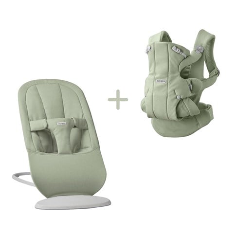 BabyBjörn 2'li Set Begin Ana Kucağı & Kanguru Hold Woven Light Green