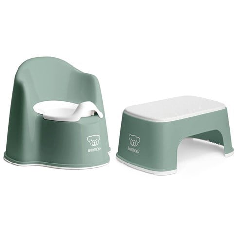 BabyBjörn Eğitici Koltuk Oturak & Safe Step Banyo Basamağı Deep Green