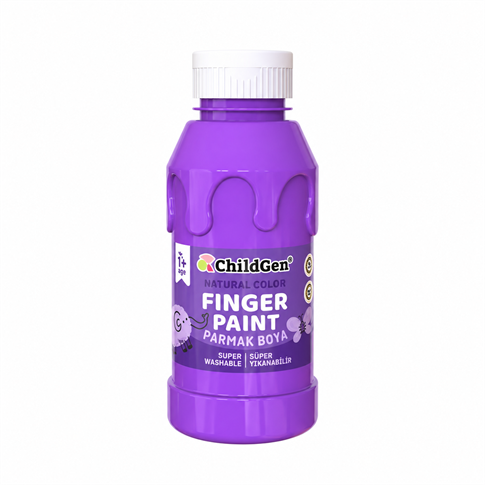 ChildGen Play Dough Süper Yıkanabilir Parmak Boya Süper Yıkanabilir Parmak Boya 350 ml Mor