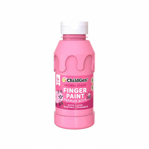 ChildGen Play Dough Süper Yıkanabilir Parmak Boya Süper Yıkanabilir Parmak Boya 350 ml Pembe