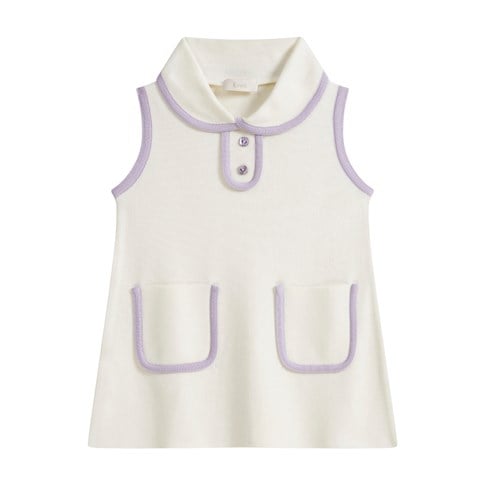 Everé Kids Violet Ekru Triko Kolsuz Elbise