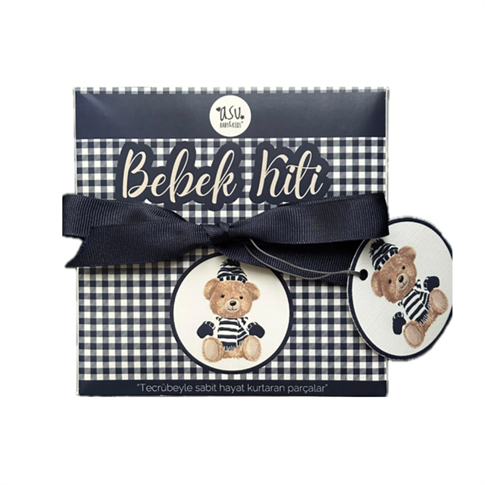 Asu Baby Vintage Bear Lacivert Organik Pamuk Hediye Bebek Kiti