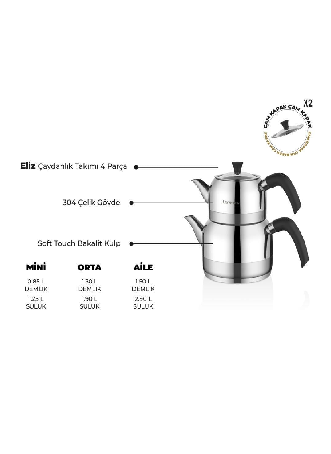 ÇAYDANLIK & CEZVELORENZO009.01.0775Lorenzo Eliz orta çaydanlık takımı-siyahLorenzo Eliz orta çaydanlık takımı-siyah