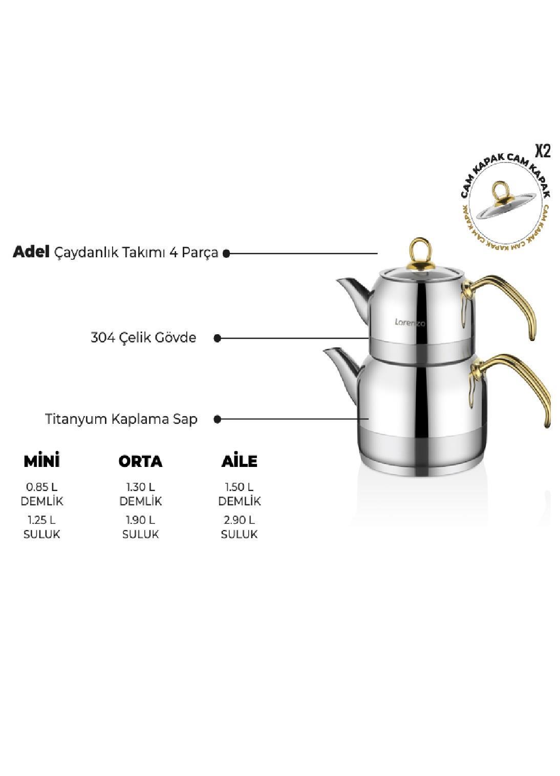 ÇAYDANLIK & CEZVELORENZO009.01.0771Lorenzo Adel mini çaydanlık takımı-goldLorenzo Adel mini çaydanlık takımı-gold