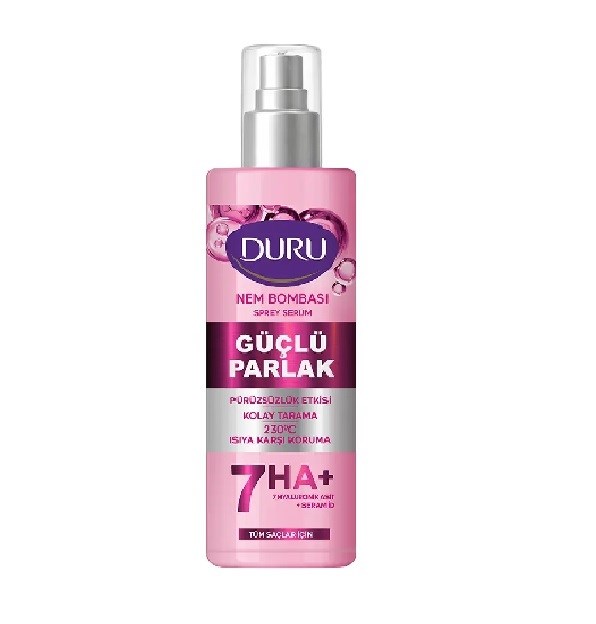 AYNADURU009.06.1542DURU SPREY KREM NEM BOMBASI GÜÇLÜ PARLAK 200 MLDURU SPREY KREM NEM BOMBASI GÜÇLÜ PARLAK 200 ML