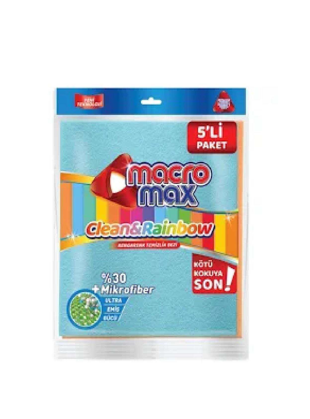 TEMİZLİK BEZLERİMACROMAX009.06.0625MACROMAX RENGARENK TEMİZLİK BEZİ 5'LİMACROMAX RENGARENK TEMİZLİK BEZİ 5'Lİ