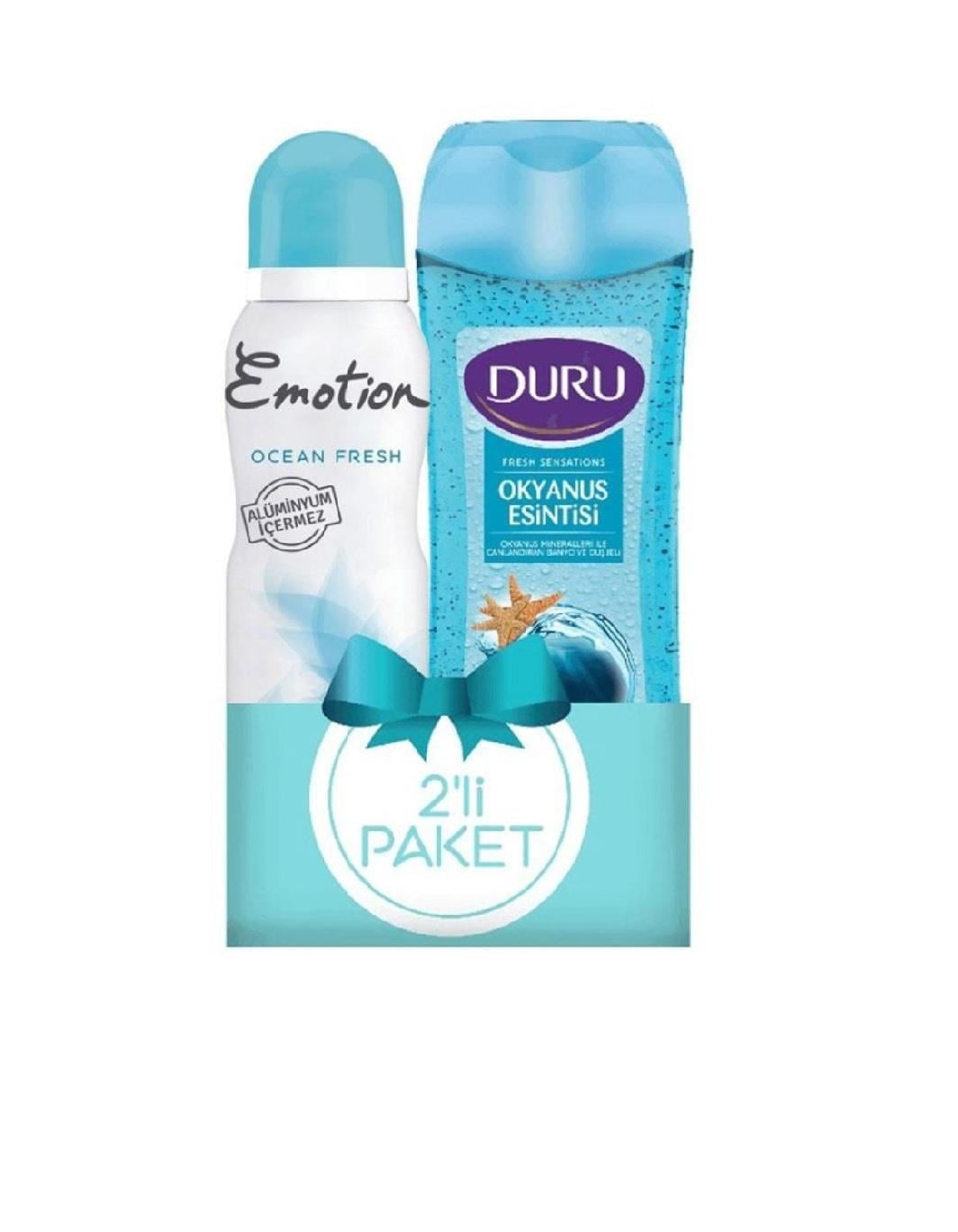 VÜCUT BAKIMDURU009.06.1333EMOTİON 150ML DEO+DURU 250ML DUŞ JELİEMOTİON 150ML DEO+DURU 250ML DUŞ JELİ