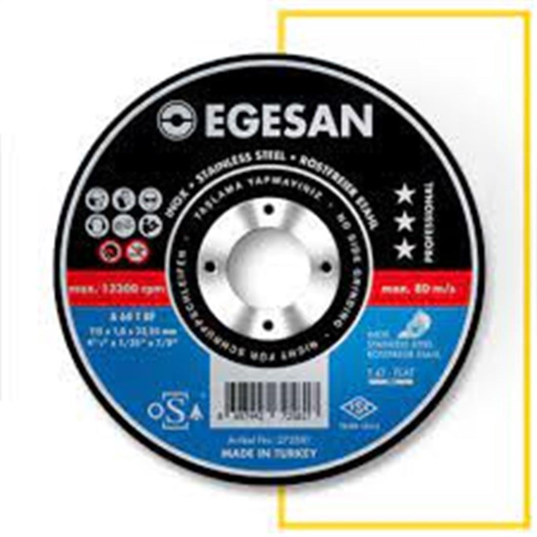 AŞINDIRICI ÜRÜNLEREGESAN012.02.0141EGESAN 115*1 MM PRO İNOX KESME TAŞI 272581EGESAN 115*1 MM PRO İNOX KESME TAŞI 272581
