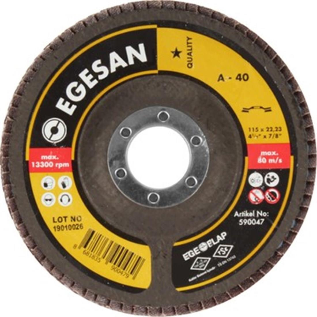 ZIMPARALAREGESAN012.02.0747EGESAN QUALİTY 115 FLAP DİSK NK 40 KUMEGESAN QUALİTY 115 FLAP DİSK NK 40 KUM