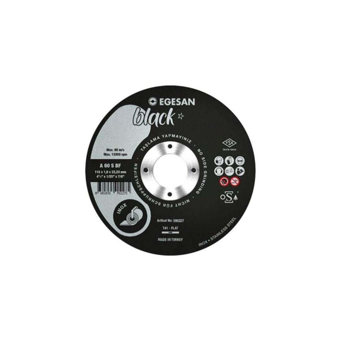 AŞINDIRICI ÜRÜNLEREGESAN012.02.0635EGESAN 115*1 MM A 60 S BF İNOX KESME TAŞI 590227EGESAN 115*1 MM A 60 S BF İNOX KESME TAŞI 590227