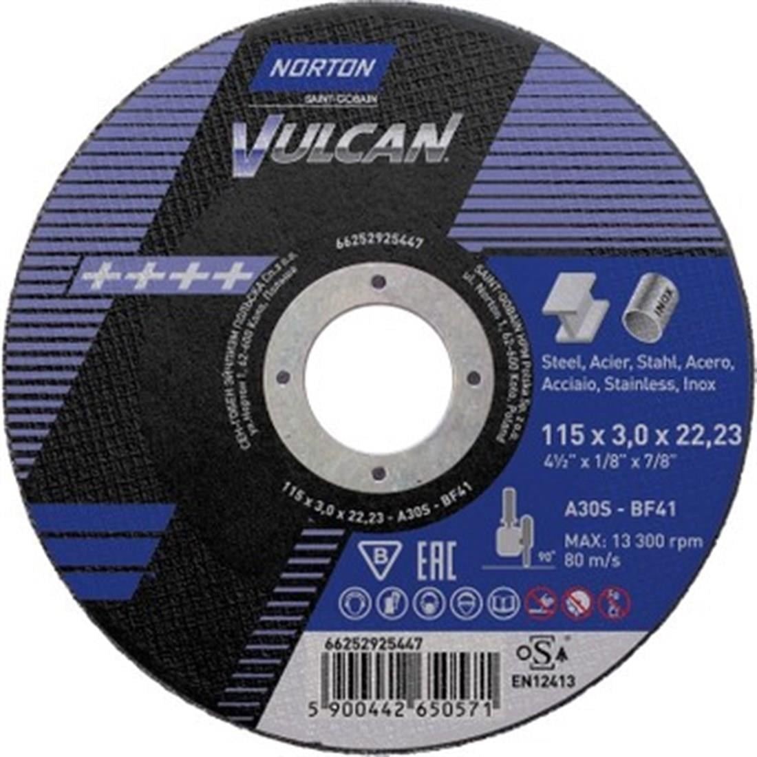 AŞINDIRICI ÜRÜNLERNORTON012.02.0549NORTON VULCAN İNCE İNOX KESME TAŞI 115*1*22NORTON VULCAN İNCE İNOX KESME TAŞI 115*1*22