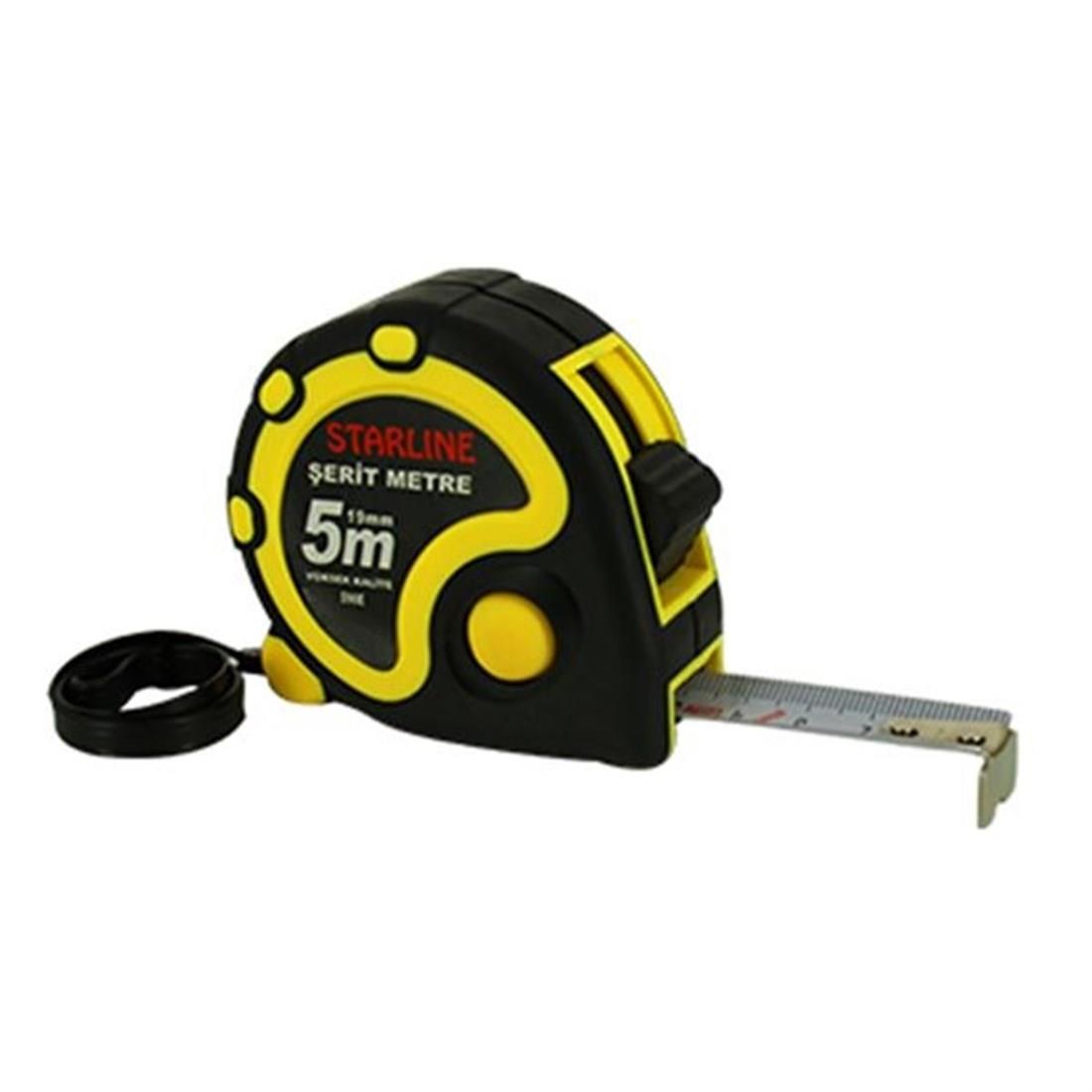 ŞERİT METRELERSTARLİNE012.09.0436STARLİNE ŞERİT METRE SARI SİYAH 5 MSTARLİNE ŞERİT METRE SARI SİYAH 5 M