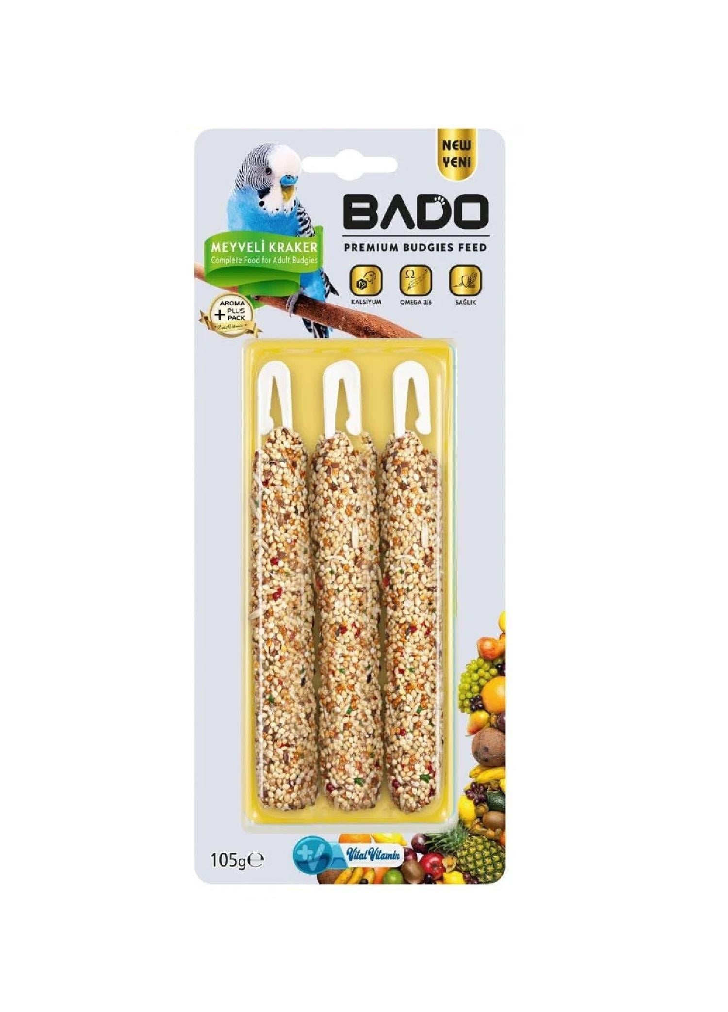 GIDABADO017.01.0077BADO MUHABBET MEYVELİ KUŞ KRAKERİ 105 GR BADO MUHABBET MEYVELİ KUŞ KRAKERİ 105 GR 